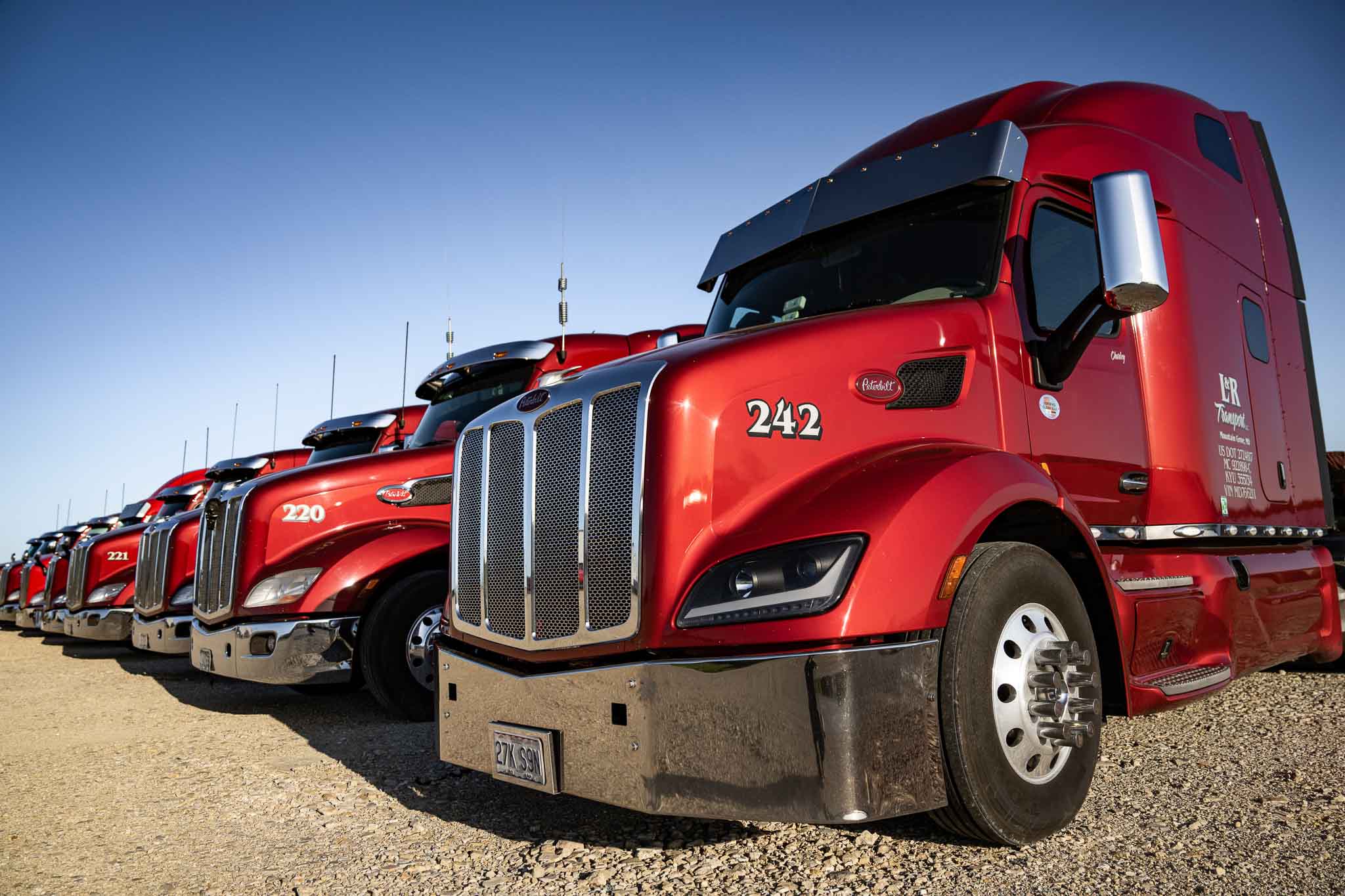 L&R Transport Peterbilt sleep cab tractors